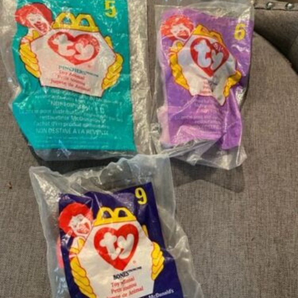 1998 Ty Inch Caterpillar Teenie Beanie Baby McDonald's Happy Meal Toy #5 #6 #9